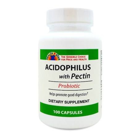 Health Star Calcium / Pectin / Lactobacillus Acidophilus Probiotic Dietary Supplement, 100PK 837-01-HST